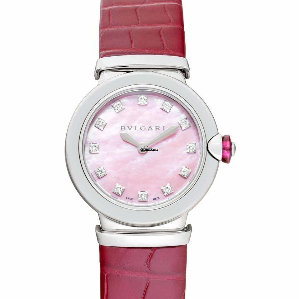  Bulgari Lucea 102608 - LVCEA Quartz Pink Dial Stainless Steel Ladies Watch </h1> 