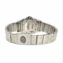 Thumbnail von Cartier Santos Galbée 24mm Quartz Steel 0.69TCW Diamond Watch </h1>