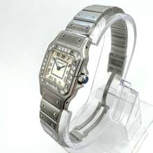 Thumbnail von Cartier Santos Galbée 24mm Quartz Steel 0.69TCW Diamond Watch </h1>