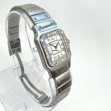 Thumbnail von Cartier Santos Galbée 24mm Quartz Steel 0.69TCW Diamond Watch </h1>