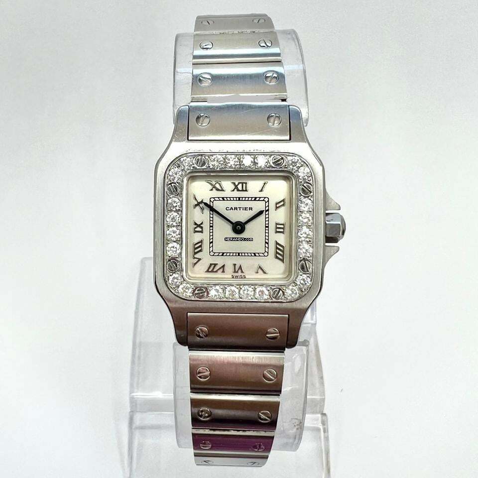  Cartier Santos Galbée 24mm Quartz Steel 0.69TCW Diamond Watch </h1> 