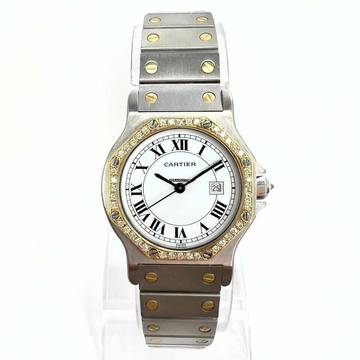  Cartier Santos OCTAGON Automatic 31mm 2 Tone ~0.50TCW DIAMOND Watch  </h1> 