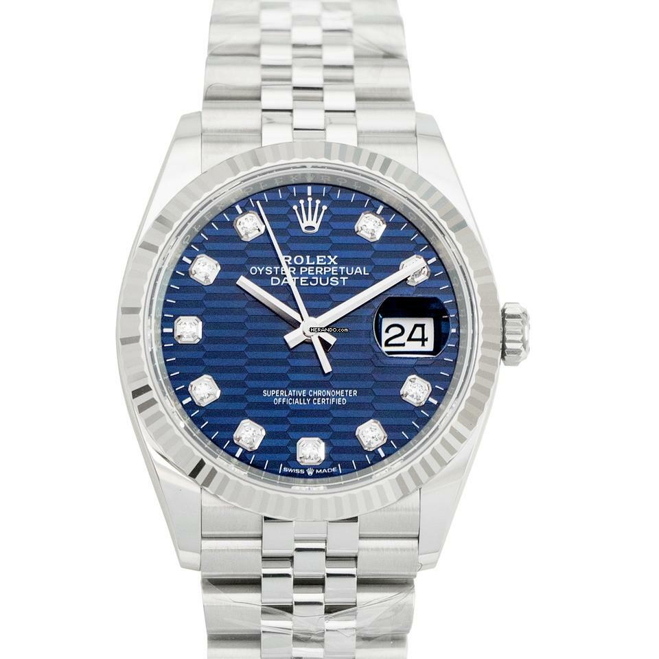 Rolex Datejust 36 126234-0057 - Datejust Automatic Blue Dial 18kt White Gold Unisex Watch </h1>