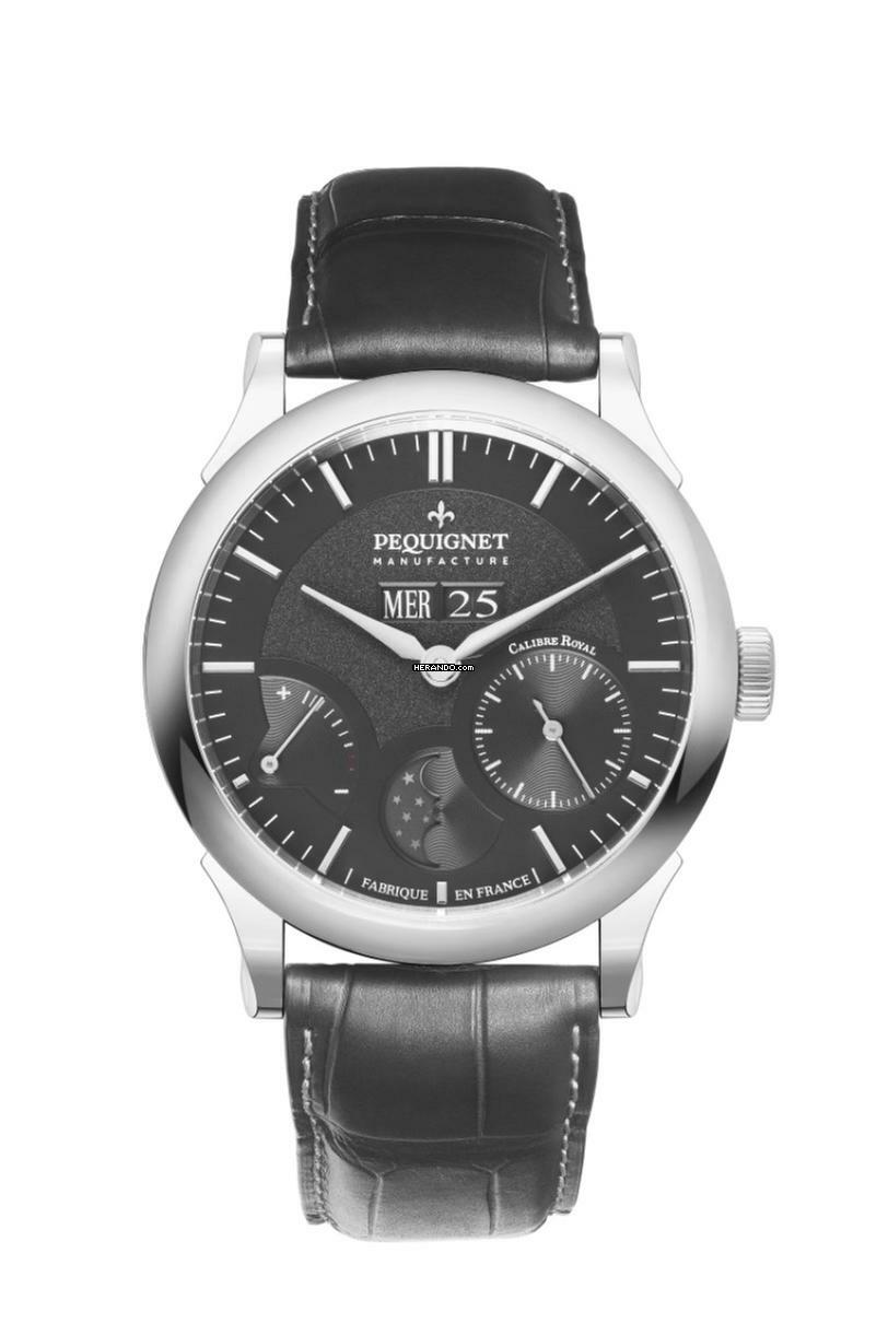  Pequignet Paris Royale Day-Date Moonphase Black or Blue 