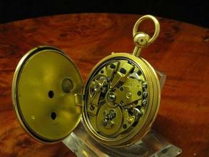 Thumbnail von 18kt 750 Gold Open Face Taschenuhr Viertel-repetition </h1>