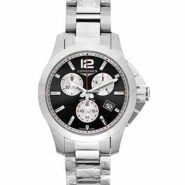  Longines Conquest L33794796 - Longines Conquest Quartz Black Dial Stainless Steel Men's Watch </h1> 