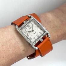 Thumbnail von Hermès Cape Cod Automatic 29mm Steel 2.10TCW DIAMONDS Watch Hermès Double Tour Band  </h1>