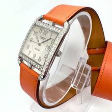 Thumbnail von Hermès Cape Cod Automatic 29mm Steel 2.10TCW DIAMONDS Watch Hermès Double Tour Band  </h1>