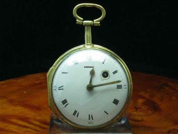  Leton Messing Open Face Spindeltaschenuhr Mit Schnecke & Kette </h1> 