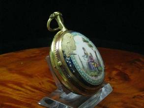 Thumbnail von Leton Messing Open Face Spindeltaschenuhr Mit Schnecke & Kette </h1>