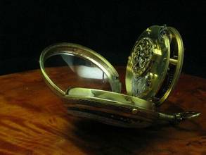 Thumbnail von Leton Messing Open Face Spindeltaschenuhr Mit Schnecke & Kette </h1>