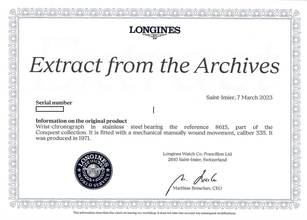 Thumbnail von Longines Conquest Munich 1972 Valjoux 234 original Box & Extract