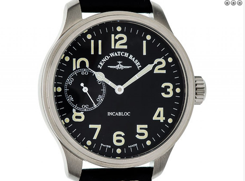 ZENO Pilot Oversized Handaufzug mit Glasboden 8558-9-a1