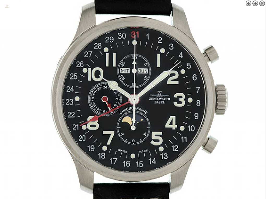 Zeno Watch Basel Chronograph Vollkalender Mondphase 47mm