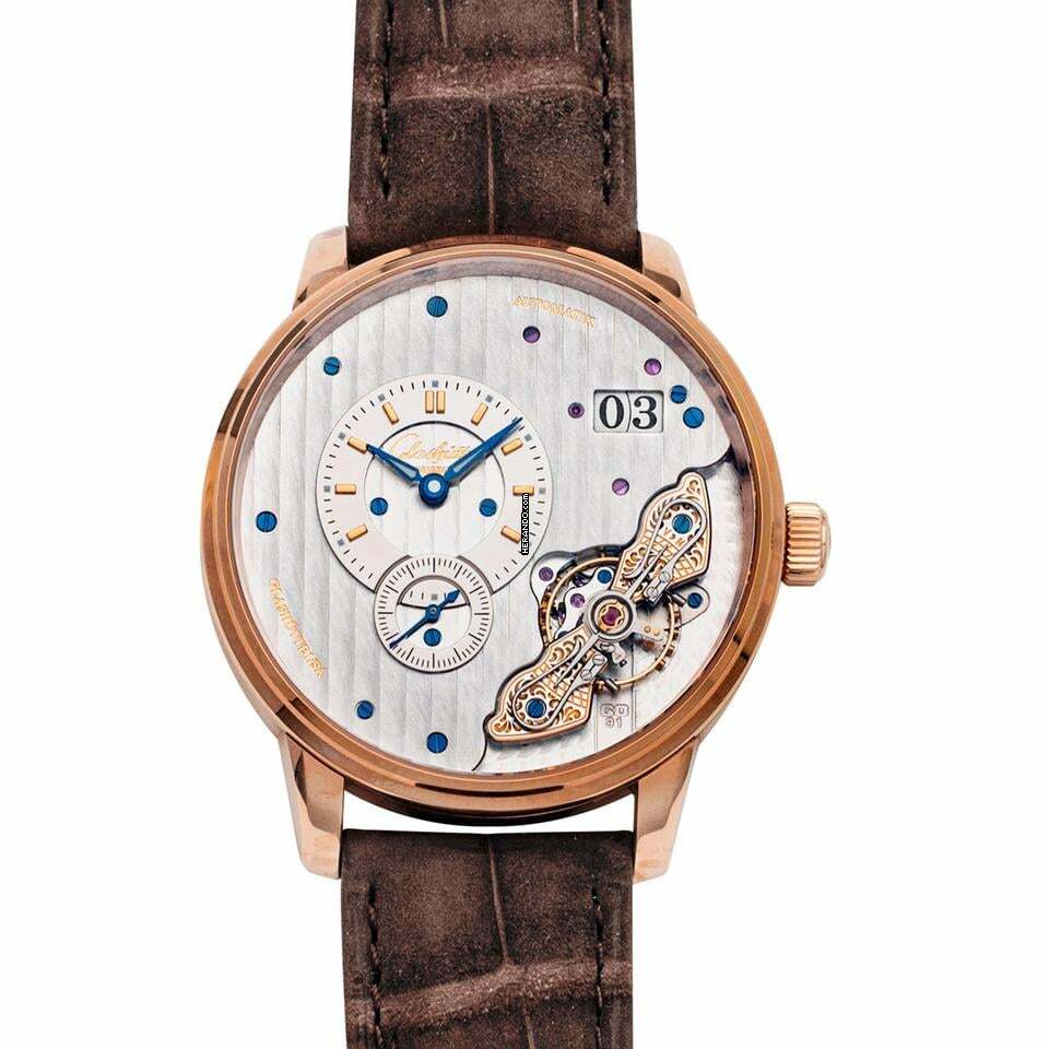 Glashütte Original PanoMaticInverse 1-91-02-01-05-30 - PanoMaticInverse Automatic Silver Dial 18kt Rose Gold Men's Watch </h1>