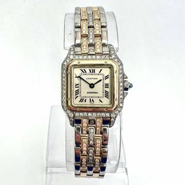  Cartier Panthère Quartz 23mm 2 Row Gold ~1.2TCW Diamond Watch </h1> 