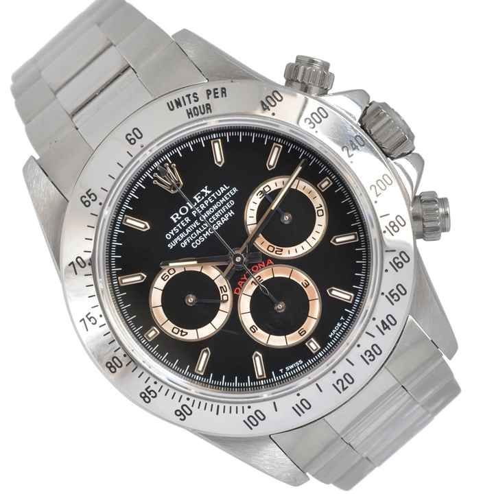  Rolex Daytona 16520 by Patrizzi T66 Series black dial NEW NOS Full Set 1997’s </h1> 