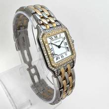Thumbnail von Cartier Panthère 27mm 2 Row Gold Quartz ~1.16TCW DIAMOND Watch </h1>