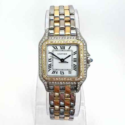  Cartier Panthère 27mm 2 Row Gold Quartz ~1.16TCW DIAMOND Watch </h1> 