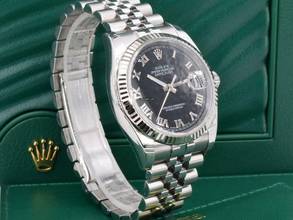 Thumbnail von Rolex Datejust 36 Black Roman Dial - Full Set 36mm