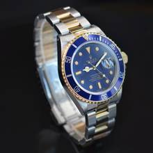 Thumbnail von Rolex Submariner Date 16803 blue dial Full Set 1988’s </h1>