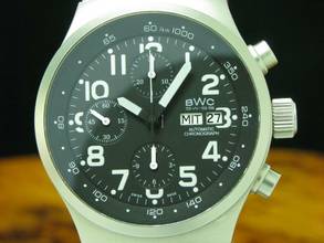 Thumbnail von BWC-Swiss Aviator Edelstahl Automatic Herrenuhr / Kaliber Eta 7750 / Ref 20012 </h1>