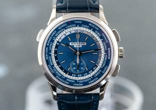 Thumbnail von Patek Philippe World Time Chronograph 5930G-001 | Full Set 2018 | Whitegold