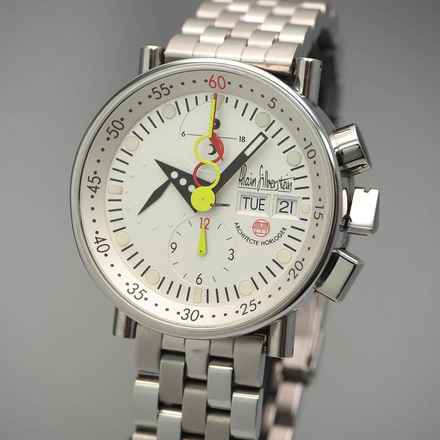  Alain Silberstein Bauhaus Krono Chronograph LWO 5100 Stahl/Stahl Box+Papiere  