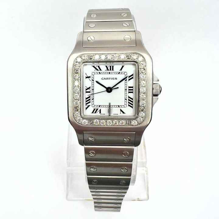  Cartier Santos Galbée 29mm Quartz Steel 0.85TCW Diamond Watch </h1> 
