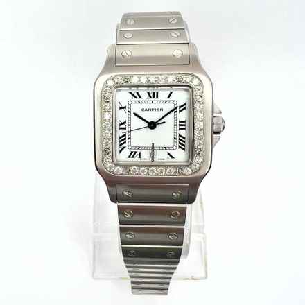  Cartier Santos Galbée 29mm Quartz Steel 0.85TCW Diamond Watch </h1> 