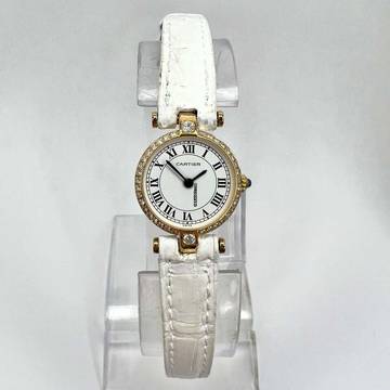 Cartier VERMEIL 19mm Quartz 18K Yellow Gold 0.40TCW Diamond Watch </h1> 