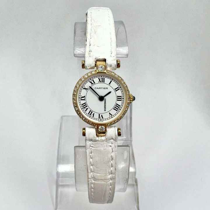  Cartier VERMEIL 19mm Quartz 18K Yellow Gold 0.40TCW Diamond Watch </h1> 