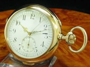 Thumbnail von Invicta 14kt 585 Gold Savonette Taschenuhr Chronograph Minuten Repetition </h1>