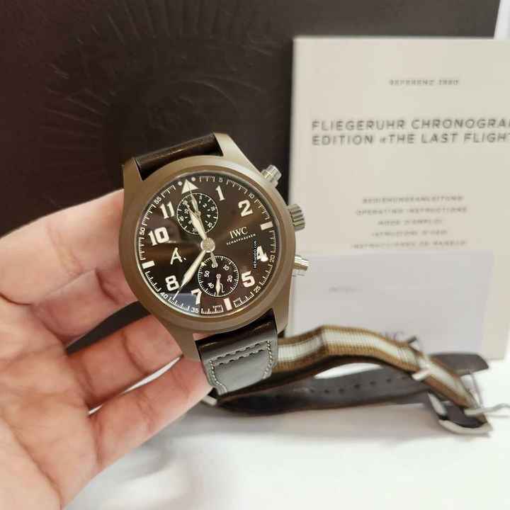  IWC Fliegeruhr Chronograph Pilot The Last Flight Chrono Edição Limitada Completo 