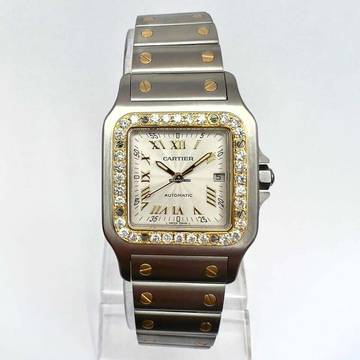  Cartier Santos Galbée 29mm Automatic 2 Tone 0.85TCW DIAMOND Watch NEW Model </h1> 