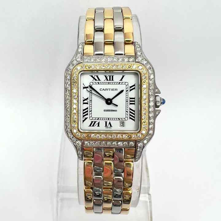  Cartier Panthère Quartz 27mm 3 Row Gold 1.25TCW DIAMOND Watch </h1> 