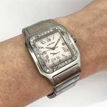 Thumbnail von Cartier Santos Galbée 29mm Automatic Steel 0.85TCW Diamond Watch </h1>