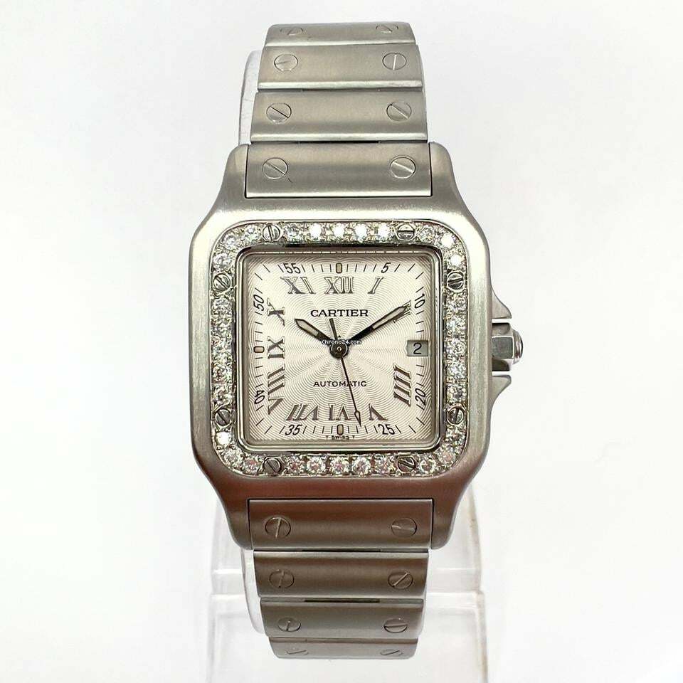 Cartier Santos Galbée 29mm Automatic Steel 0.85TCW Diamond Watch </h1>
