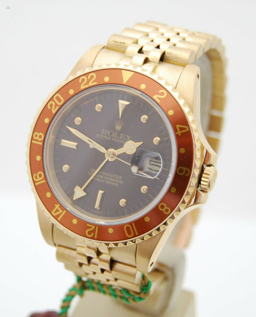 Rolex GMT-Master Nippel Choco Dial Box & Papiere LC100 aus 1989