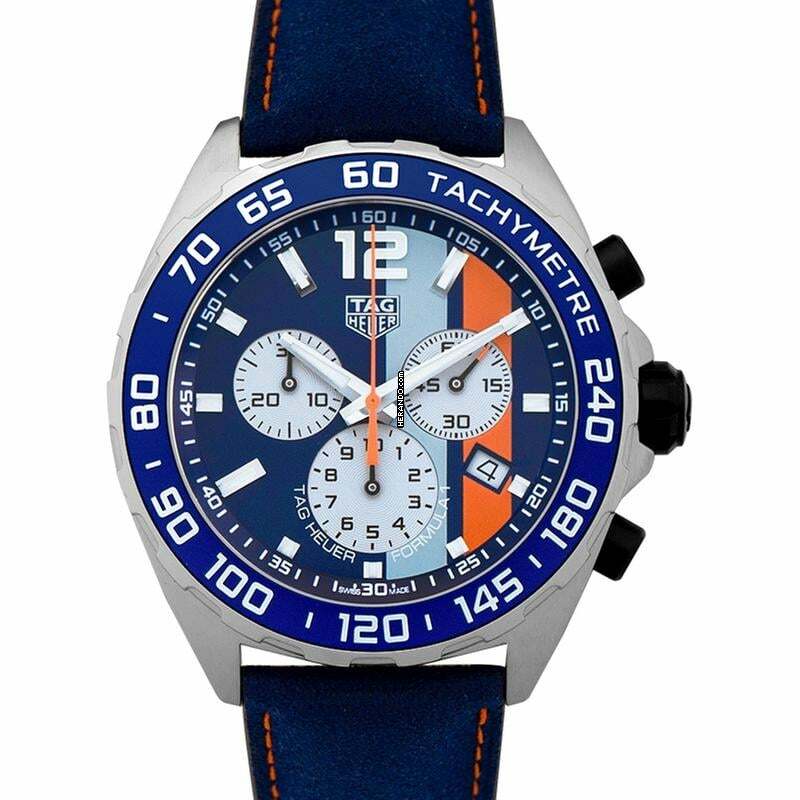 TAG Heuer Formula 1 Quarz CAZ101N.FC8243 - Formula 1 Chronograph Gulf Special Edition Quartz Blue Dial Men's Watch </h1>