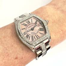 Thumbnail von Cartier Roadster Quartz 31mm Steel 2.2TCW Diamond Watch </h1>