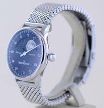 Thumbnail von Meistersinger Lunascope Blue Dial Moon Stahlband 40mm Automatik Einzeiger B+P </h1>