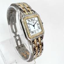 Thumbnail von Cartier Panthère 27mm 2 Row Gold Quartz 3.70TCW DIAMOND Watch </h1>