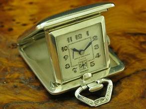 Thumbnail von Talis 925 Sterling Silber Handaufzug Klapptaschenuhr / Reiseuhr </h1>