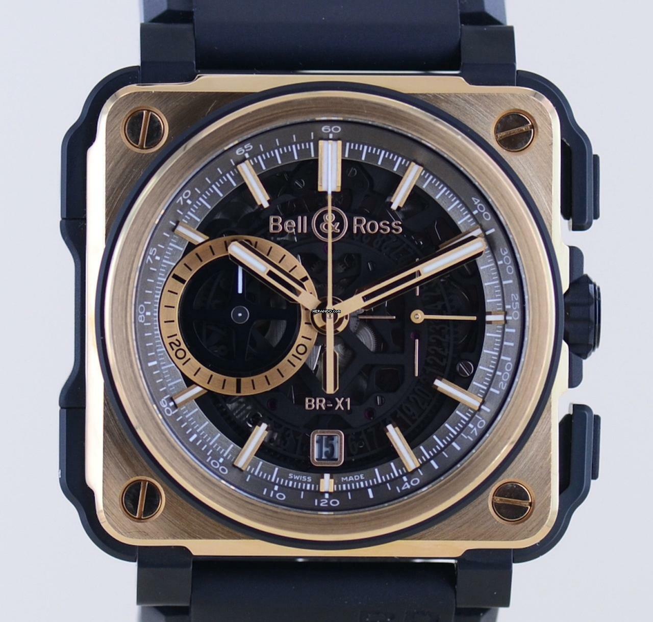  Bell & Ross BR-X1 BRX1-CE-PG Limited Roségold Keramik Skeleton Chronograph 45mm B+P </h1> 