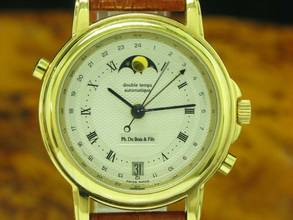 Thumbnail von DuBois et fils Double Temps Gold Mantel Automatic Herrenuhr / Kaliber Enicar 165d </h1>