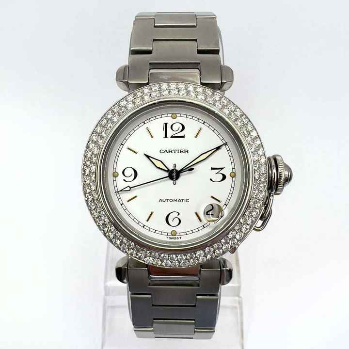  Cartier Pasha Automatic 35mm Steel 1.81TCW DIAMOND Watch </h1> 