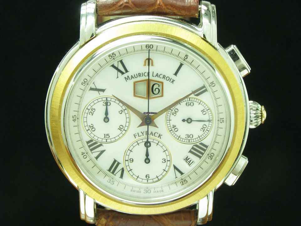  Maurice Lacroix Masterpiece Flyback Annuaire Stahl-gold Automatic Herren / 15827 </h1> 