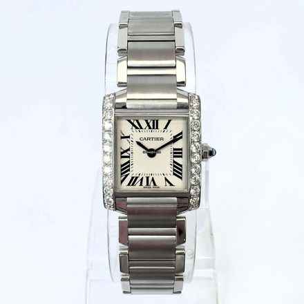  Cartier Tank Française 20mm Quartz Steel 0.80TCW DIAMOND Watch </h1> 