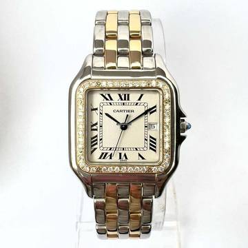  Cartier Panthère Quartz Jumbo 29mm 2 Row Gold 0.55TCW DIAMOND Watch </h1> 